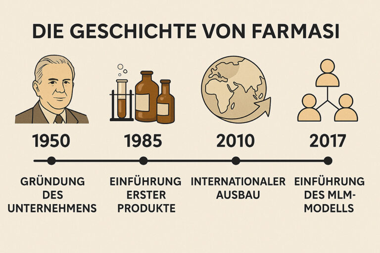 Farmasi-Geschichte mit chronologischen Daten